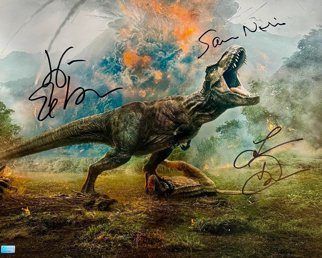 Sam Neill Laura Dern Jeff Goldblum Signed 16x20 (Jurasic World) - Celebrity Authentics